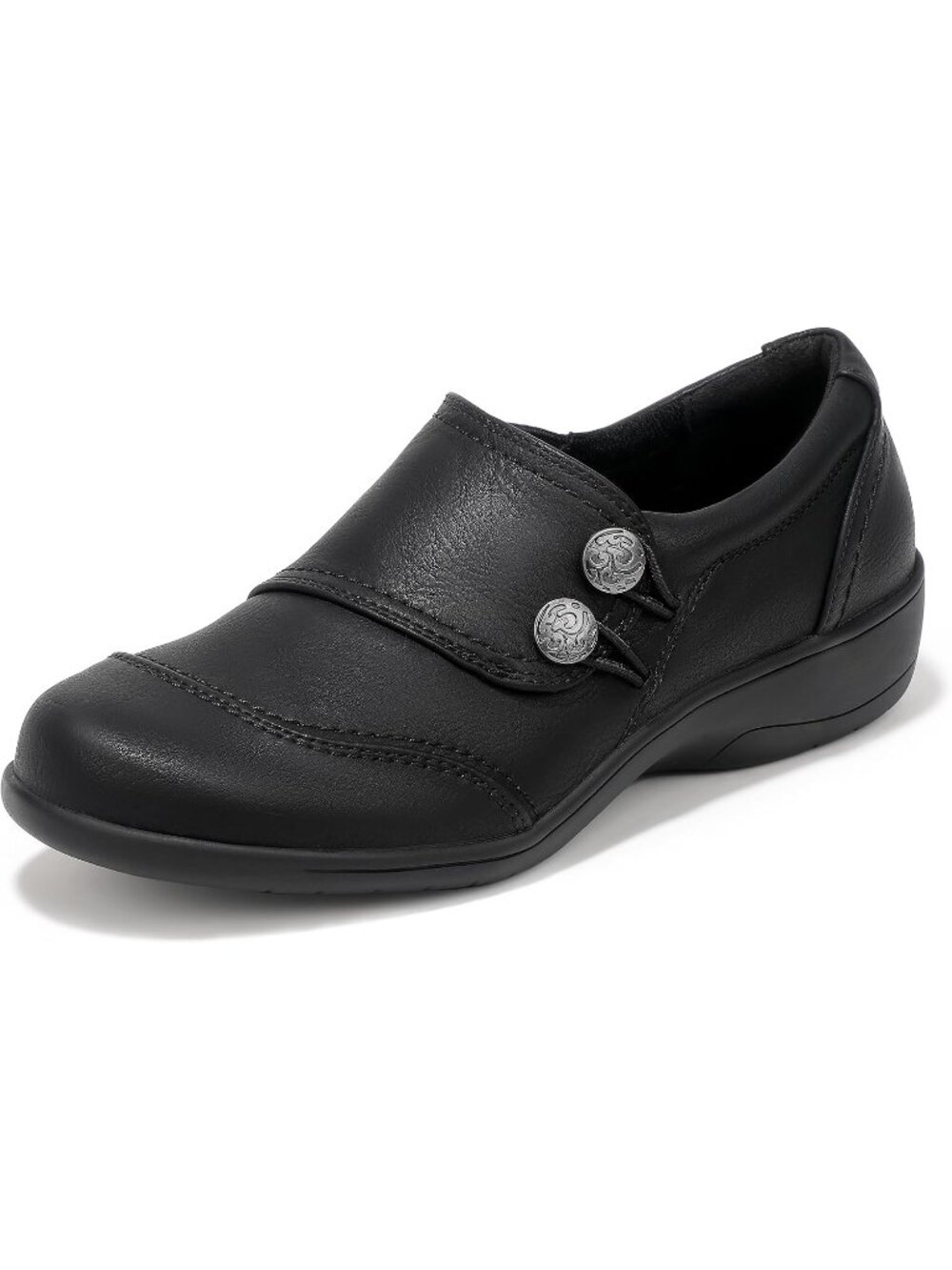 🆕Women's Dark Black Loafers Business Casual Shoes Slip On Dressy Walking Flats